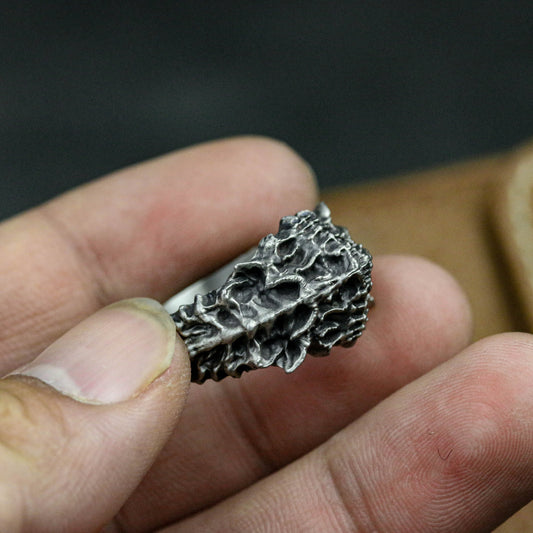 High Quality Rings for Men - Human Spine 925 Sterling Silver Ring Spine Ring Spine Jewelry Abstract Design Gift for Him - Handmade.