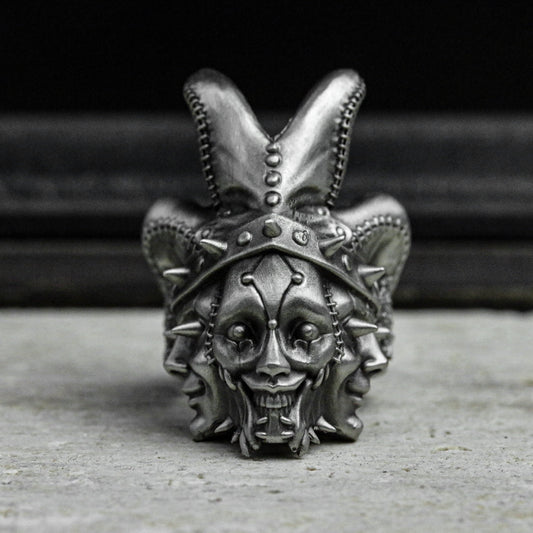 Royal Flush Smirk Ring - 925 Sterling Silver Card Shark Jewelry