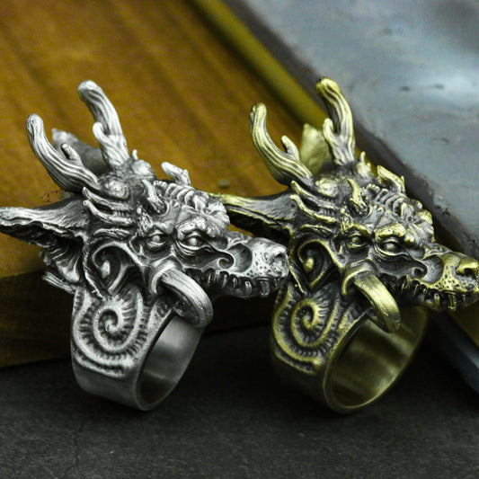Dragons Nine Sons-ChaoFeng-925 Silver Ring-Handmade Ring-Myths and Legends - SATANHORN