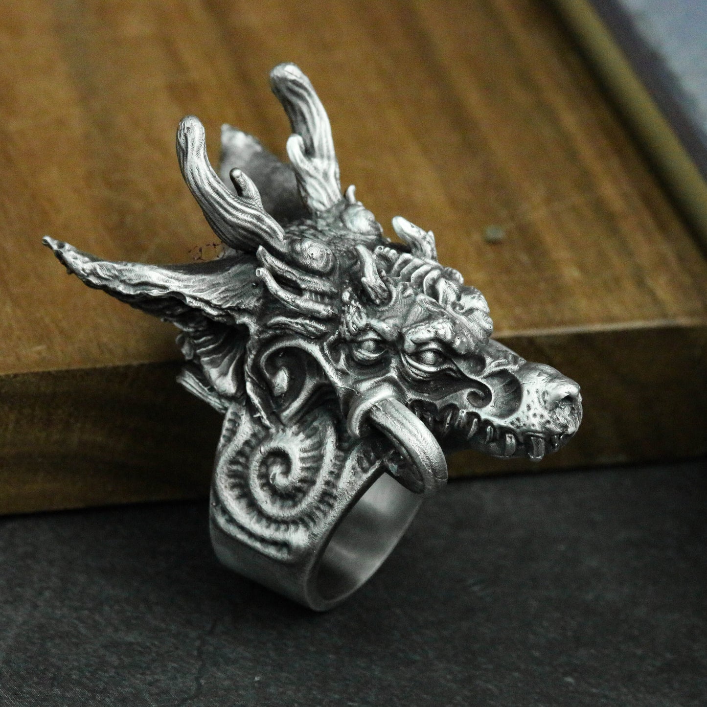 Dragons Nine Sons-ChaoFeng-925 Silver Ring-Handmade Ring-Myths and Legends