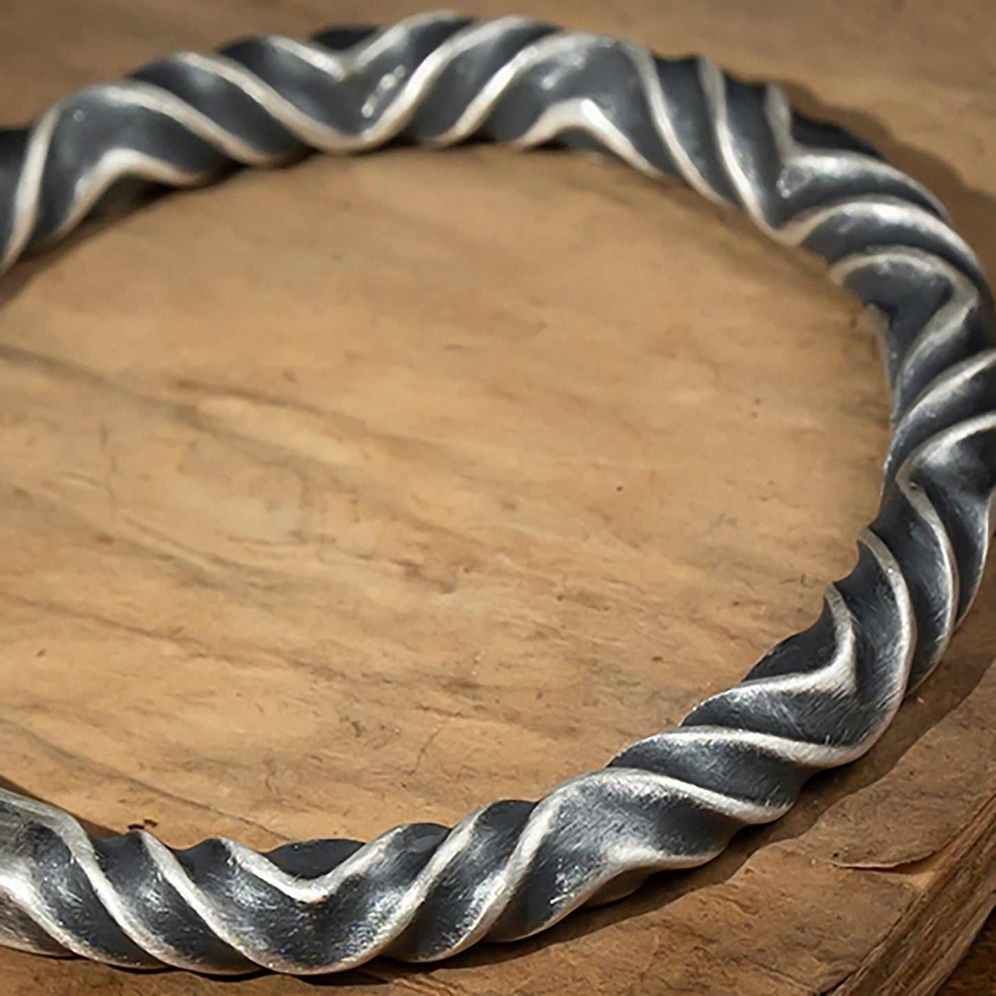 Viking sterling silver bracelet, twisted flower bracelet, Viking jewelry, Viking amulet