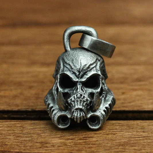 Warrior accessories 925 Silver Handmade Pendant Necklace with Skull Fangs and Soldier Helmet Design
