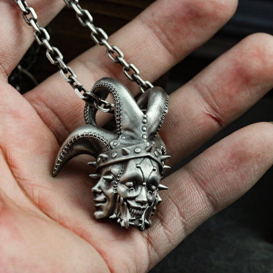 Tri-Face Card Monarch Pendant - Handmade Sterling Silver Poker Collector Piece