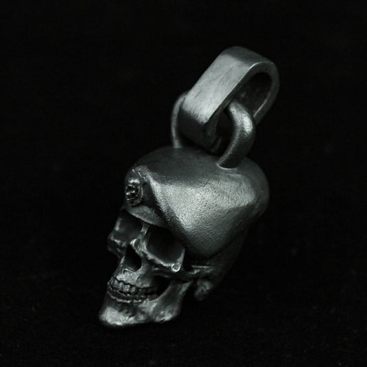 925 Sterling Silver Necklace Brass Skull Pendant Military Cap Legend Guardian Decoration Yin Solid Personality Gift Men's Jewelry Women