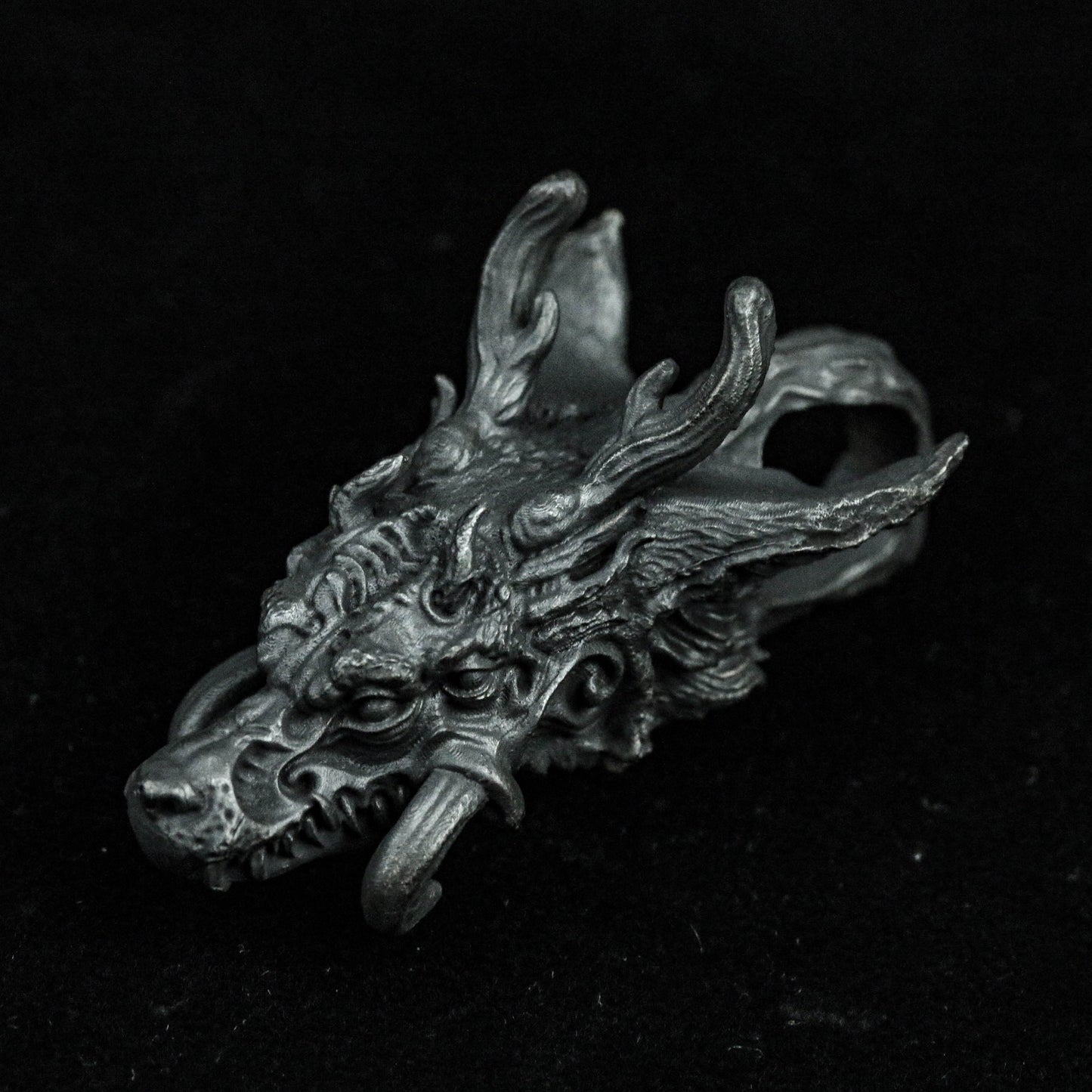 Dragon Nine Children Laughing Wind Pendant, Dragon Head Pendant, Large Silver Pendant, Brass Pendant, Skull Pendant, Chinese Style Pendant