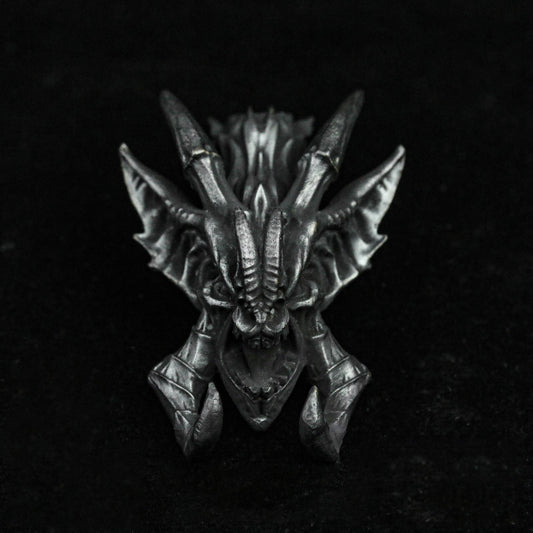 Vampire Stone Statue Silver Pendant Devil Horn Dragon Head 925 Sterling Silver Pendant Animal Brass Personality Skull Pendant Retro
