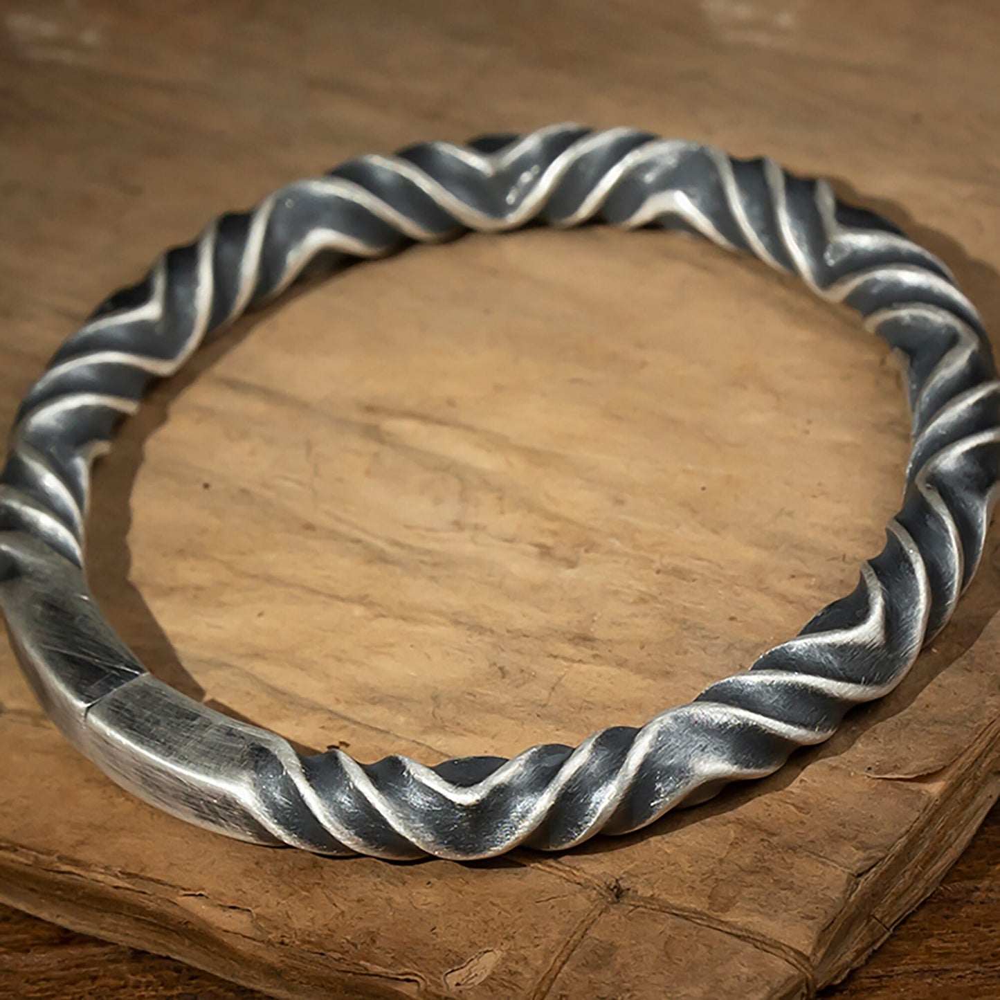 Viking sterling silver bracelet, twisted flower bracelet, Viking jewelry, Viking amulet