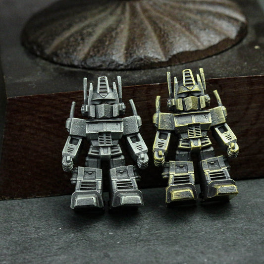 Mech Transform Robot Pendant - Artisan 925 Silver Mens Statement Necklace