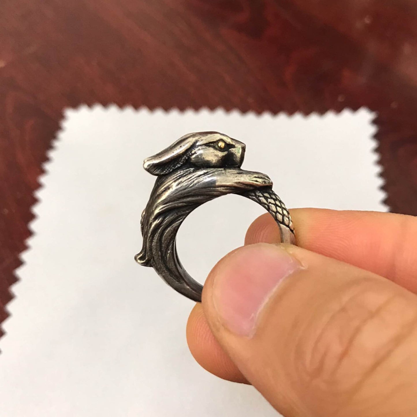 925silver Bunny Ring, Animal Jewelry, Animal Ring, Animal Lovers, Animal Gift, rabbit brass Jewelry