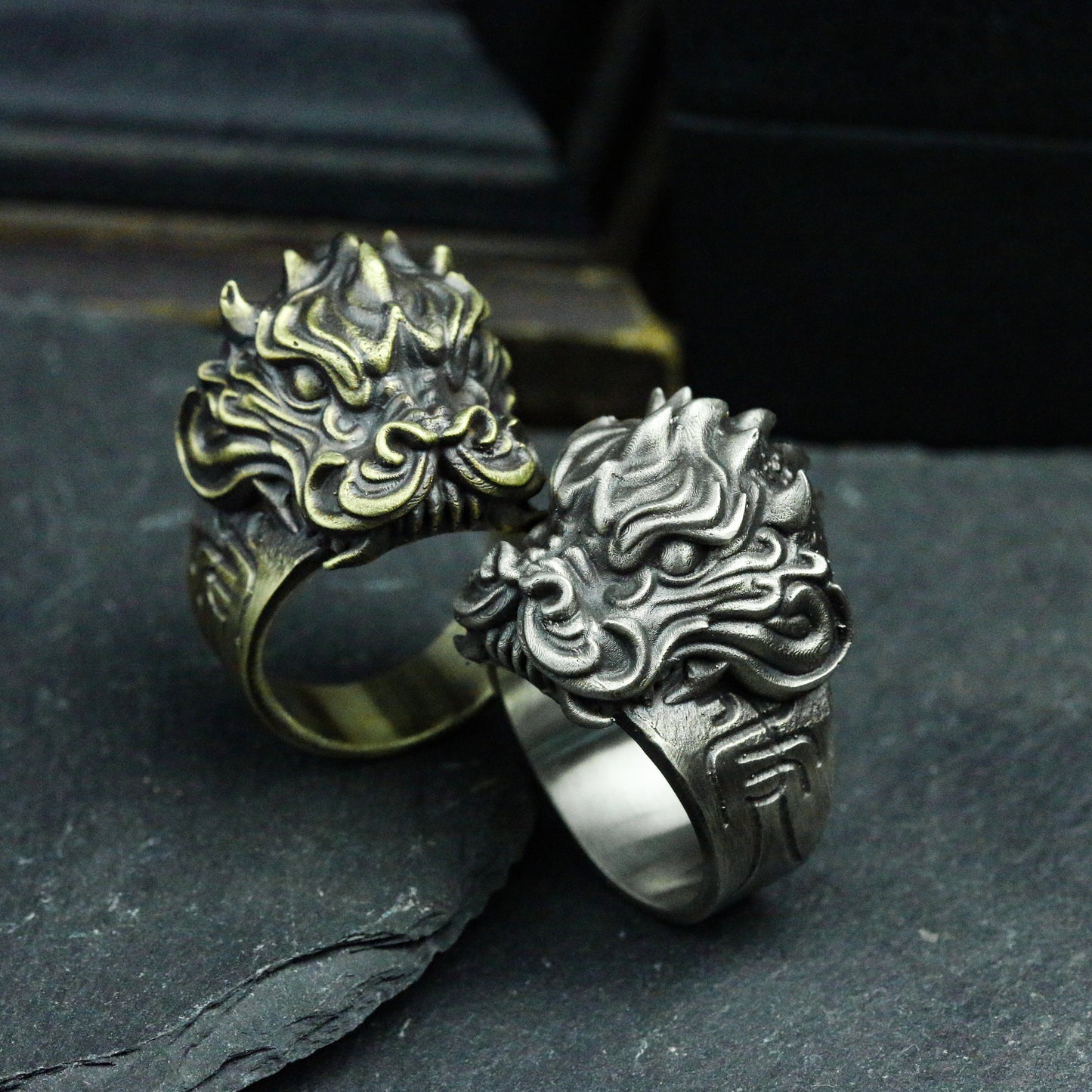 Tiger ben 925 silver ring, Chinese beast silver ring, lucky beast protection ring - SATANHORN