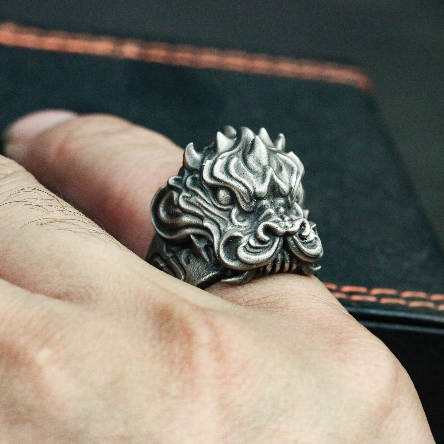 Tiger ben 925 silver ring, Chinese beast silver ring, lucky beast protection ring - SATANHORN