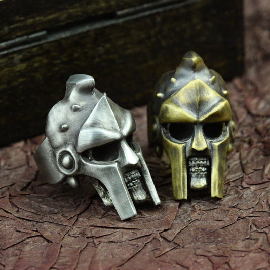Skull Spartan 925 silver ring, ancient Greek warrior skull ring, handmade original skull helmet ring gift - SATANHORN