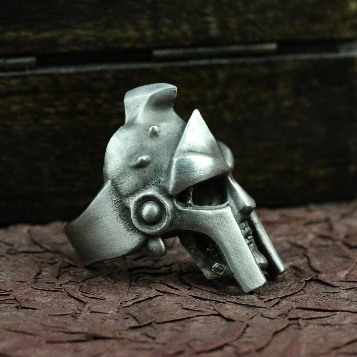 Skull Spartan 925 silver ring, ancient Greek warrior skull ring, handmade original skull helmet ring gift