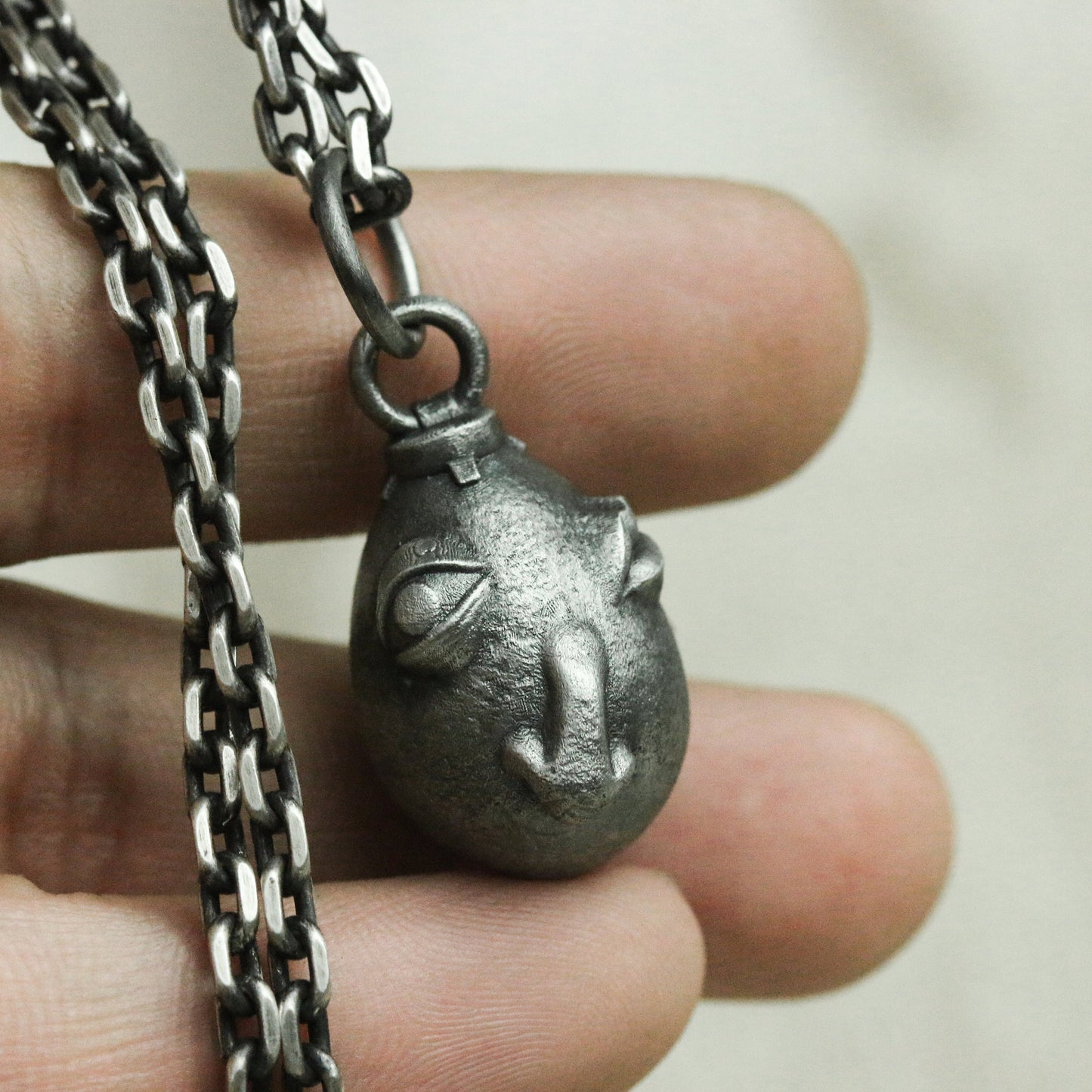 Overlord's Egg 925 Silver Pendant Necklace-Legend of Sword Style Beihe Wright-Handmade Solid Silver Pendant Gift Necklace - SATANHORN