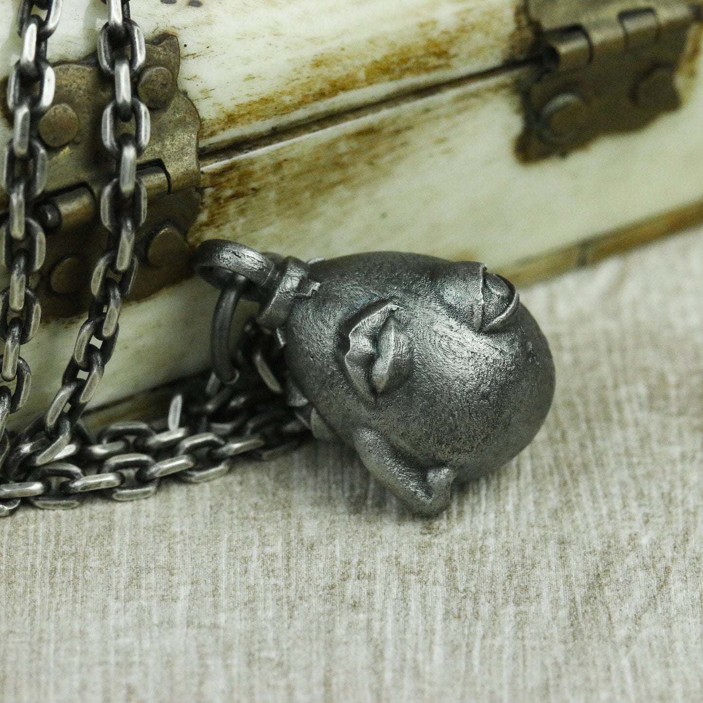 Overlord's Egg 925 Silver Pendant Necklace-Legend of Sword Style Beihe Wright-Handmade Solid Silver Pendant Gift Necklace - SATANHORN