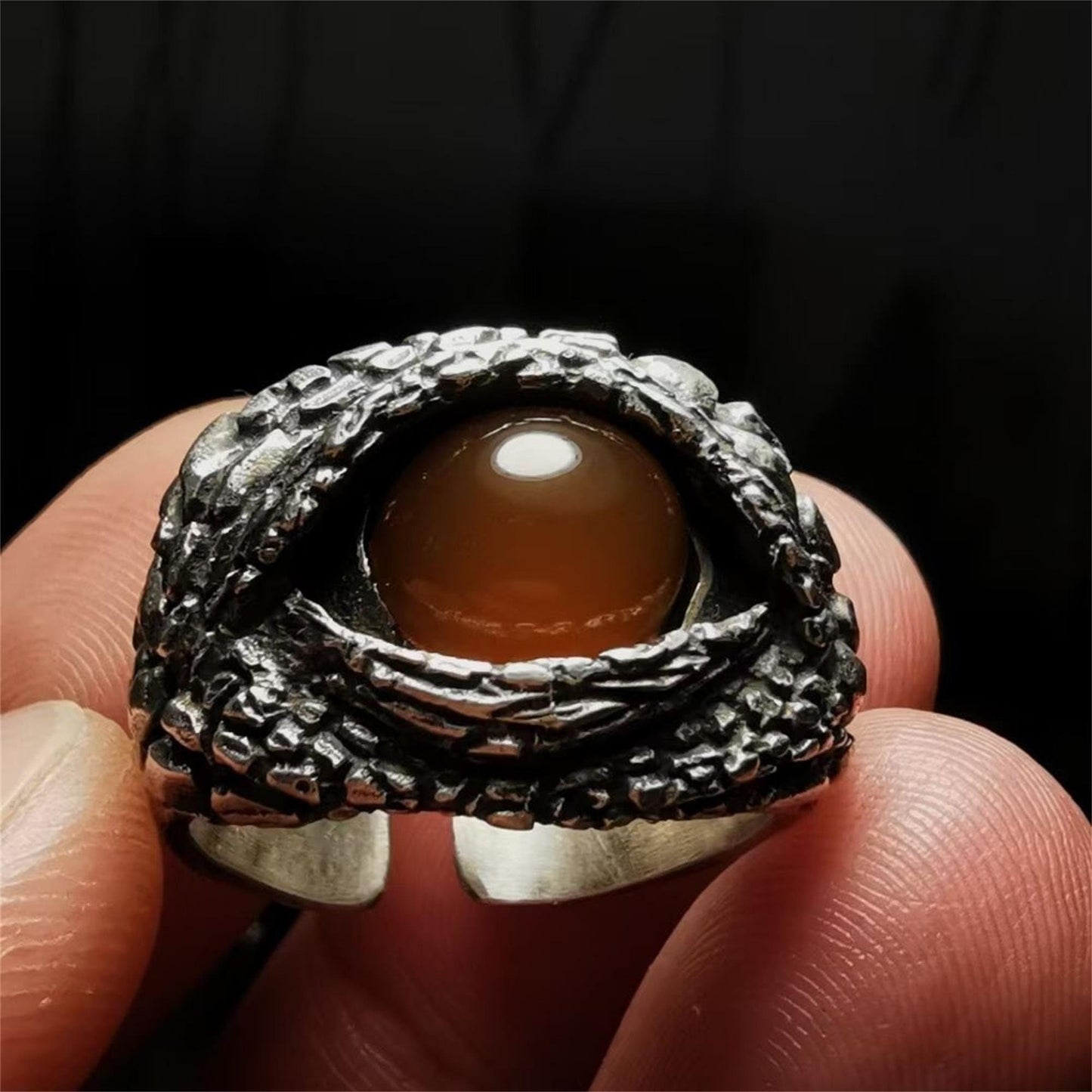 Devil eye 925 silver ring, Evil eye, Eye ring, Adjustable silver ring - SATANHORN