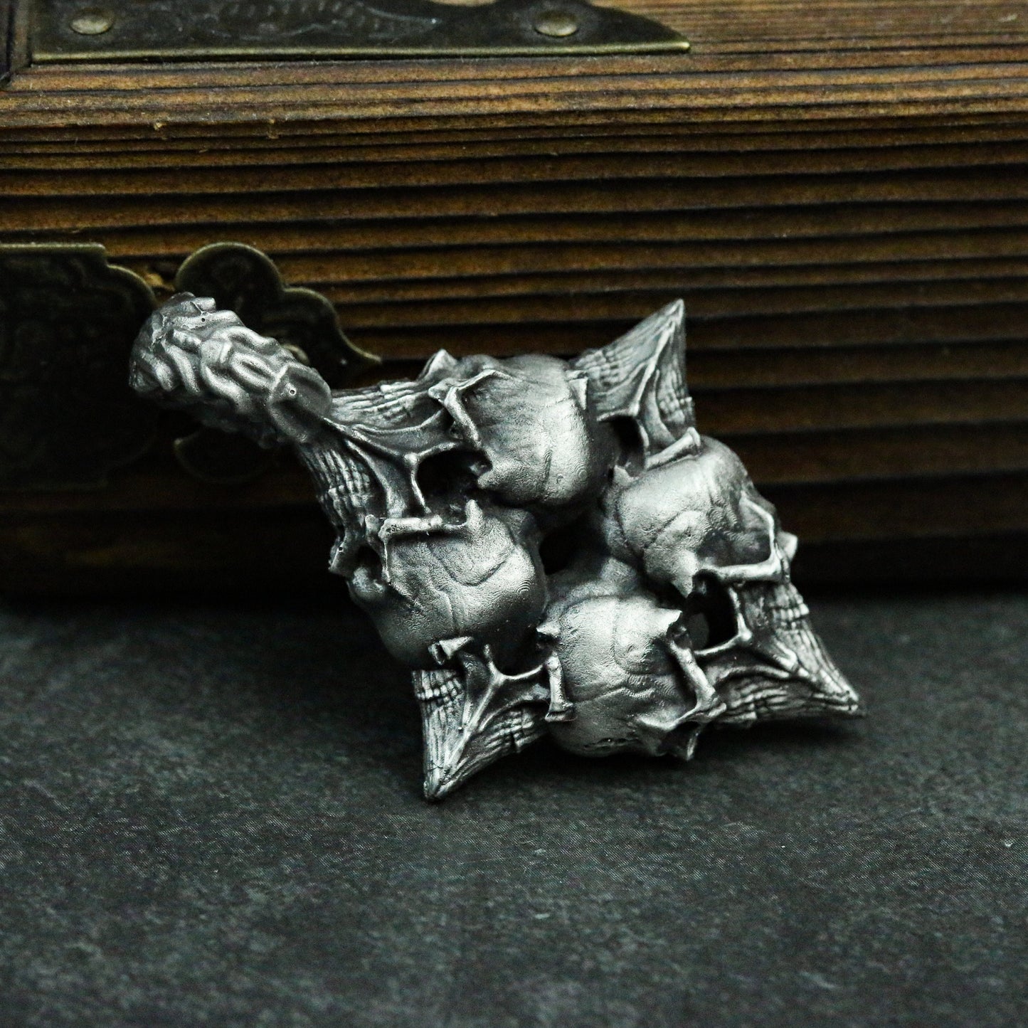 Playing card Diamond 925 silver pendant necklace, gambling lucky pendant, skull diamond silver necklace gift