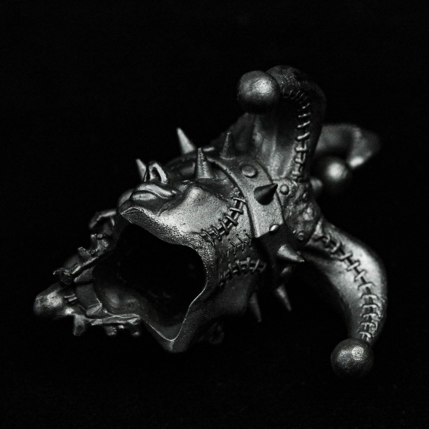 Card King Skull Pendant - Artisan 925 Silver & Brass Gothic Card Game Jewelry