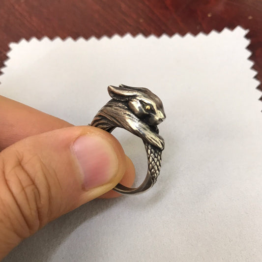 925silver Bunny Ring, Animal Jewelry, Animal Ring, Animal Lovers, Animal Gift, rabbit brass Jewelry