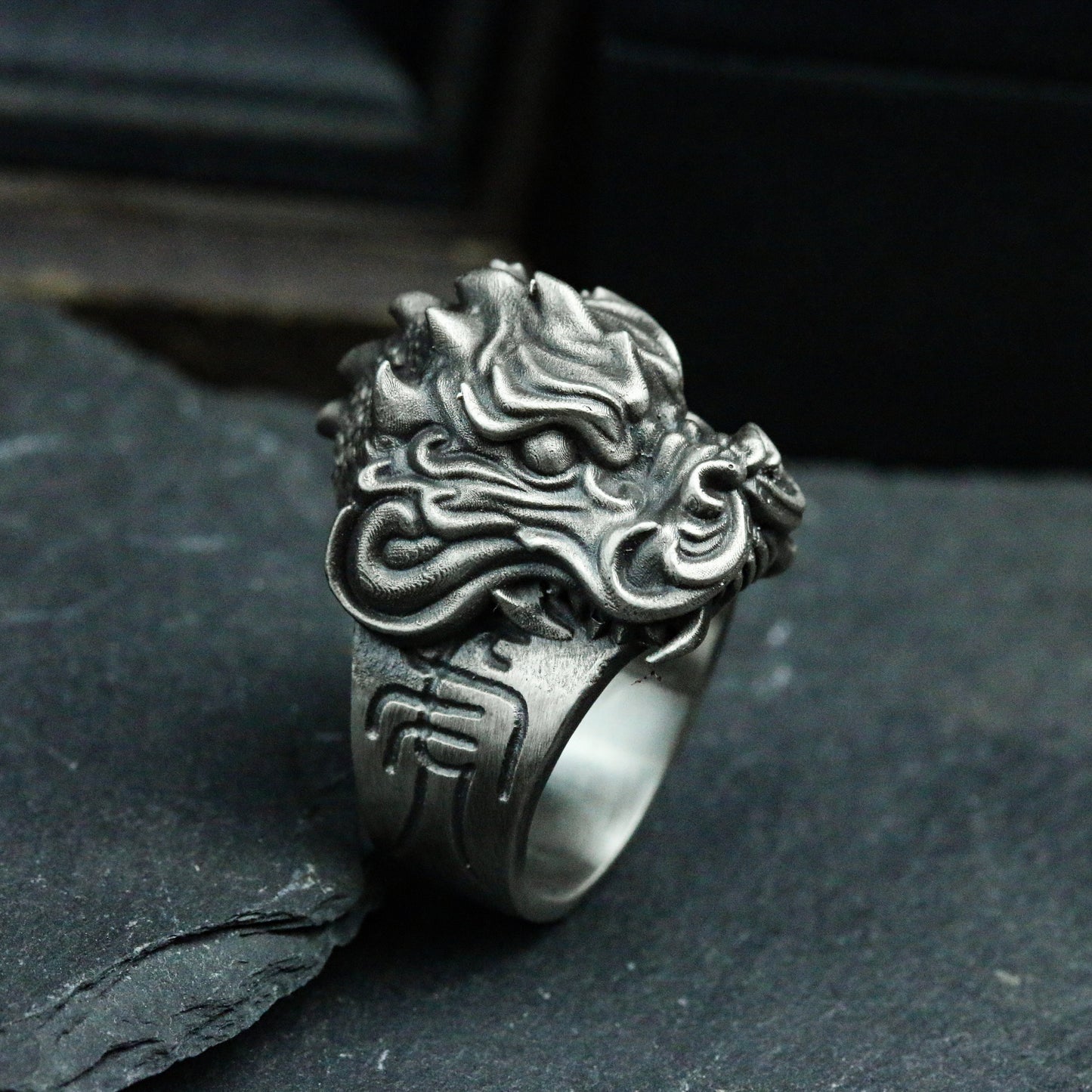 Tiger ben 925 silver ring, Chinese beast silver ring, lucky beast protection ring - SATANHORN