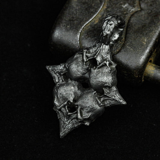 Poker square 925 sterling silver brass male and female skull pendant unique personality alternative handmade products carved ornaments