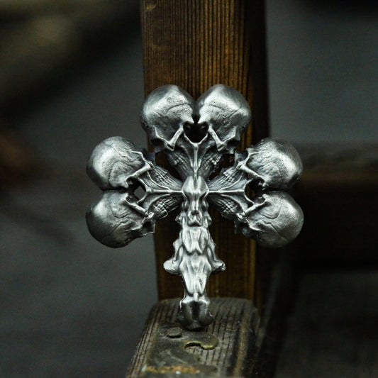 Playing card Club 925 silver pendant necklace, Gambling lucky pendant, Skull Club silver necklace gift