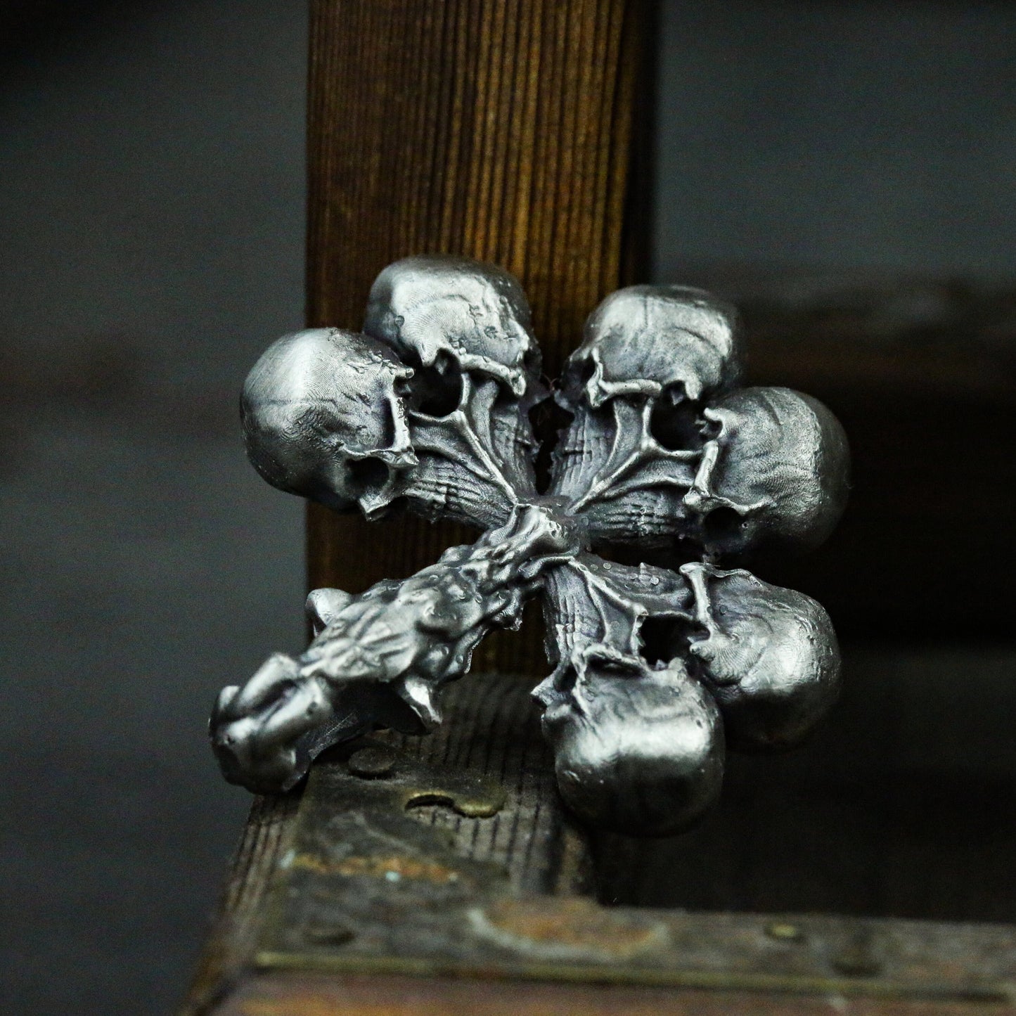 Playing card Club 925 silver pendant necklace, Gambling lucky pendant, Skull Club silver necklace gift