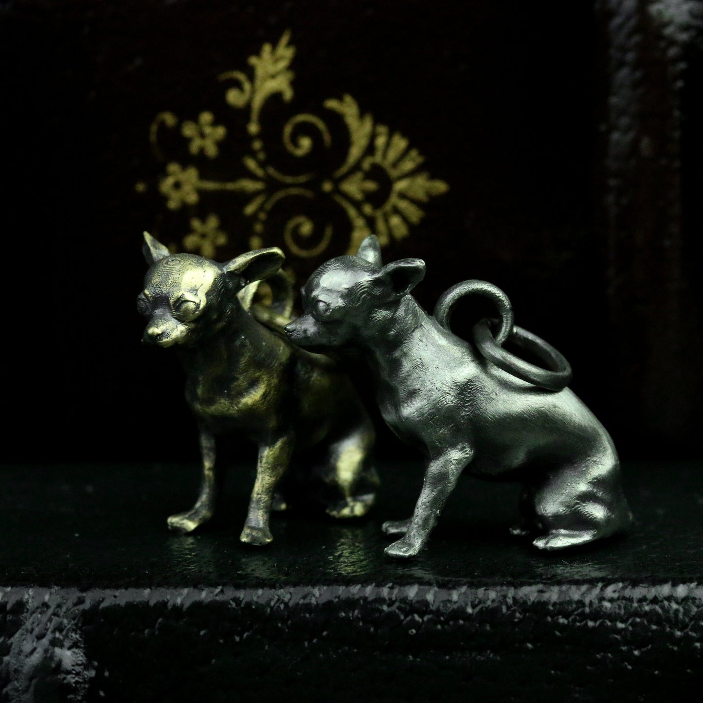 925 Silver Miniature Doberman Pinscher Pendant Brass artisan making jewelry