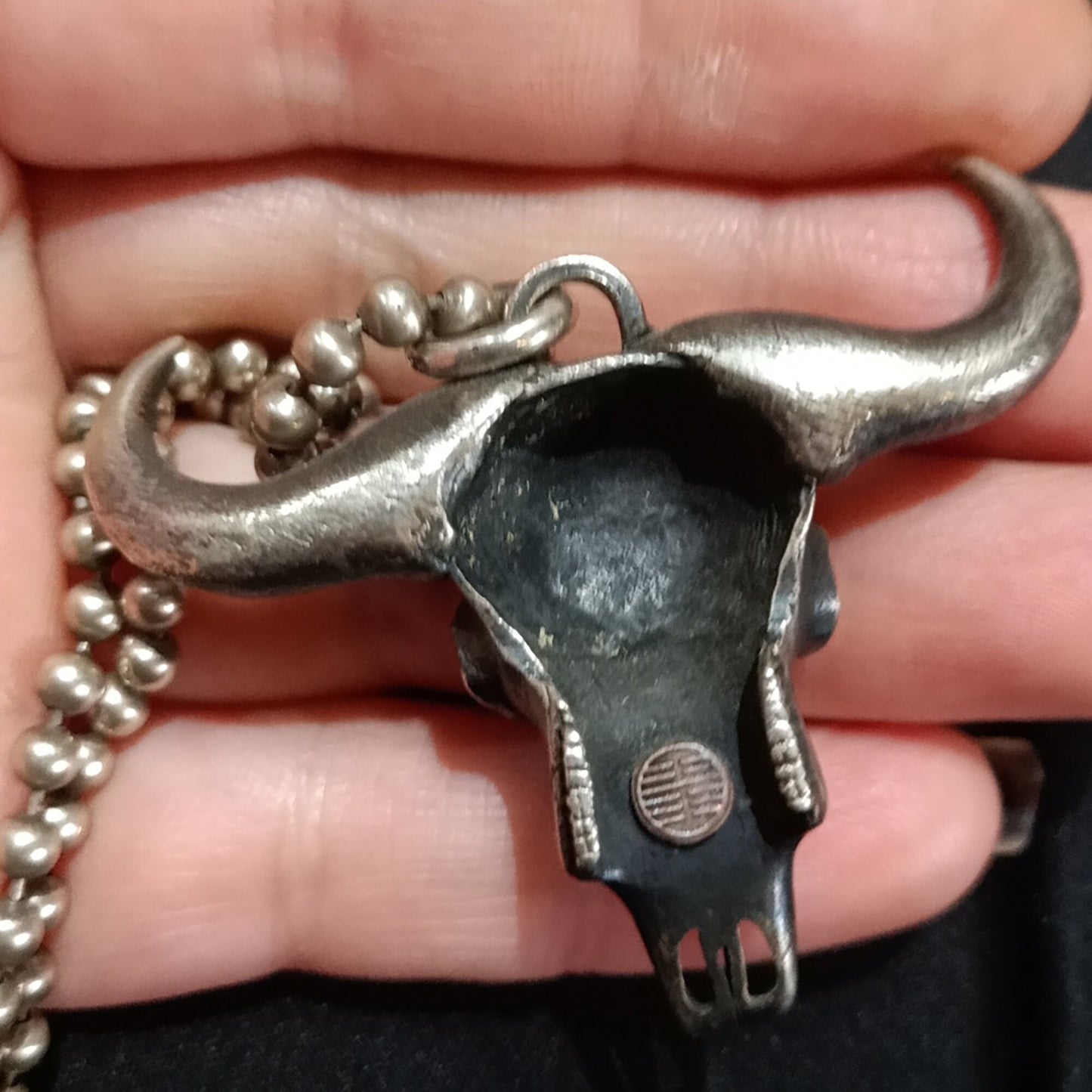 925 Sterling Silver Bull Skull Pendant Necklace, Bull Skull Necklace, Punk Rock Necklace, Gift for Him - Handmade