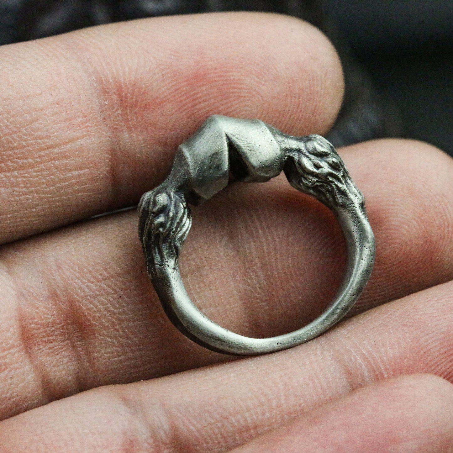Horseshoe 925 silver ring, Chinese zodiac horse handmade silver ring gift, men's animal ring - SATANHORN