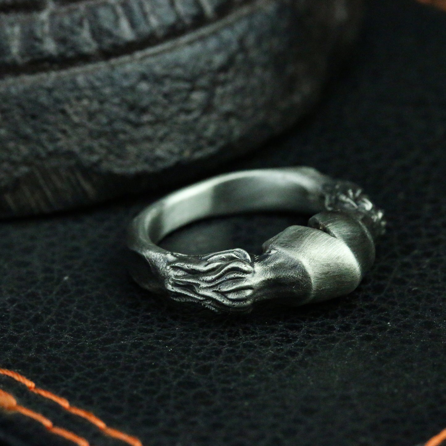 Horseshoe 925 silver ring, Chinese zodiac horse handmade silver ring gift, men's animal ring - SATANHORN
