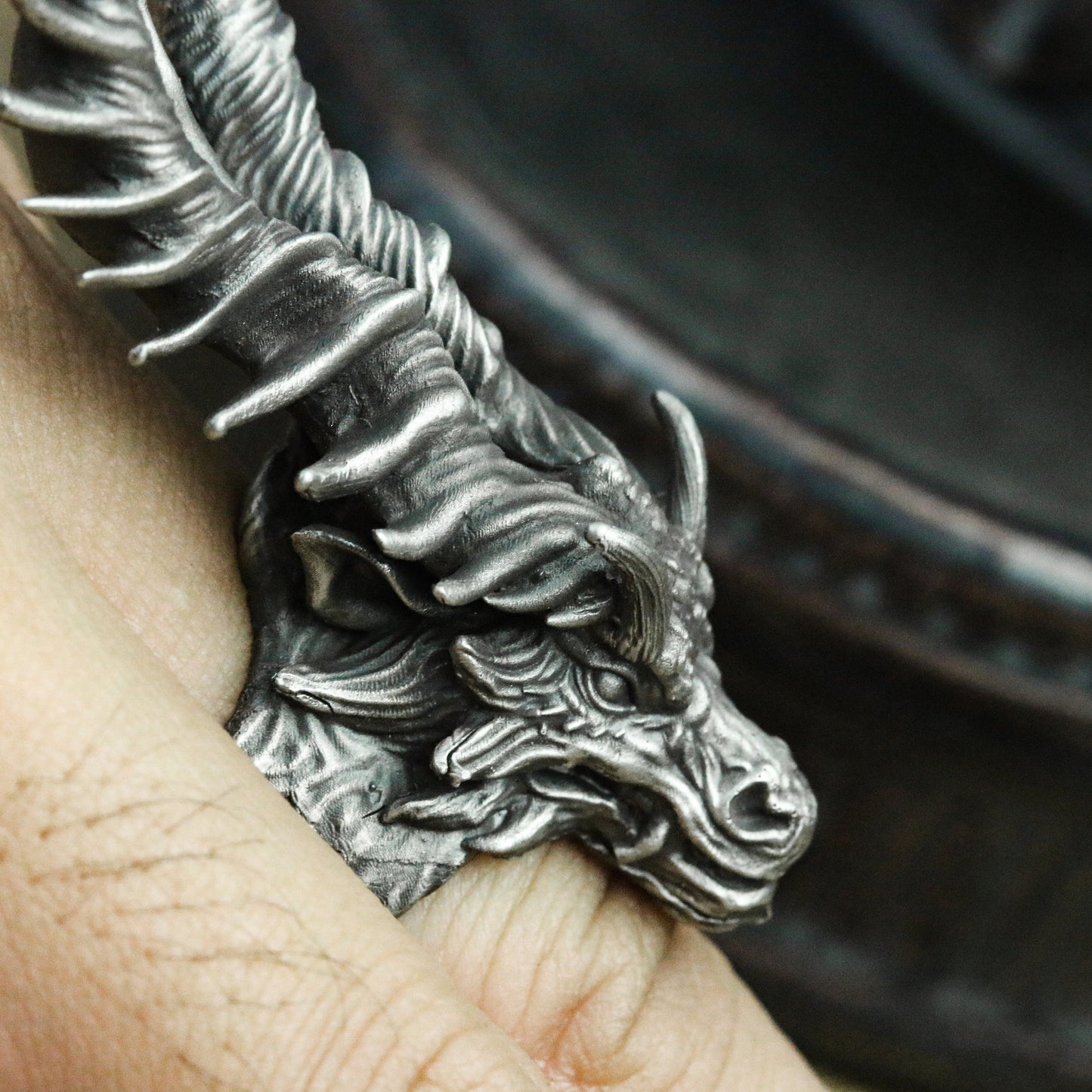 Divine animal unicorn 925 silver ring, dragon's son handmade silver ring, silver animal dragon tribe ring gift - SATANHORN