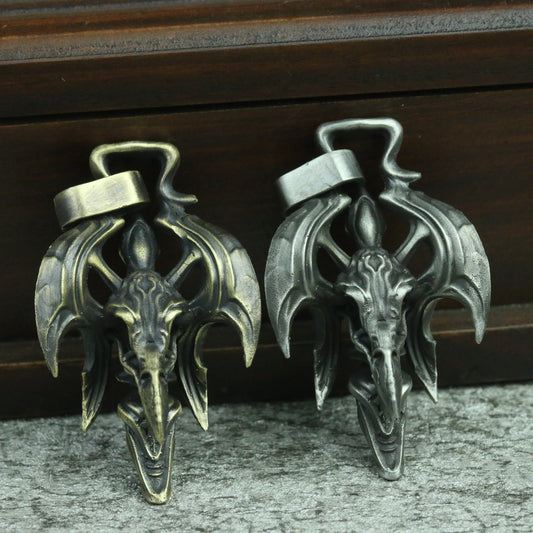 Crow skull 925 silver pendant necklace, tribal beast skull pendant necklace, silver skull handmade pendant