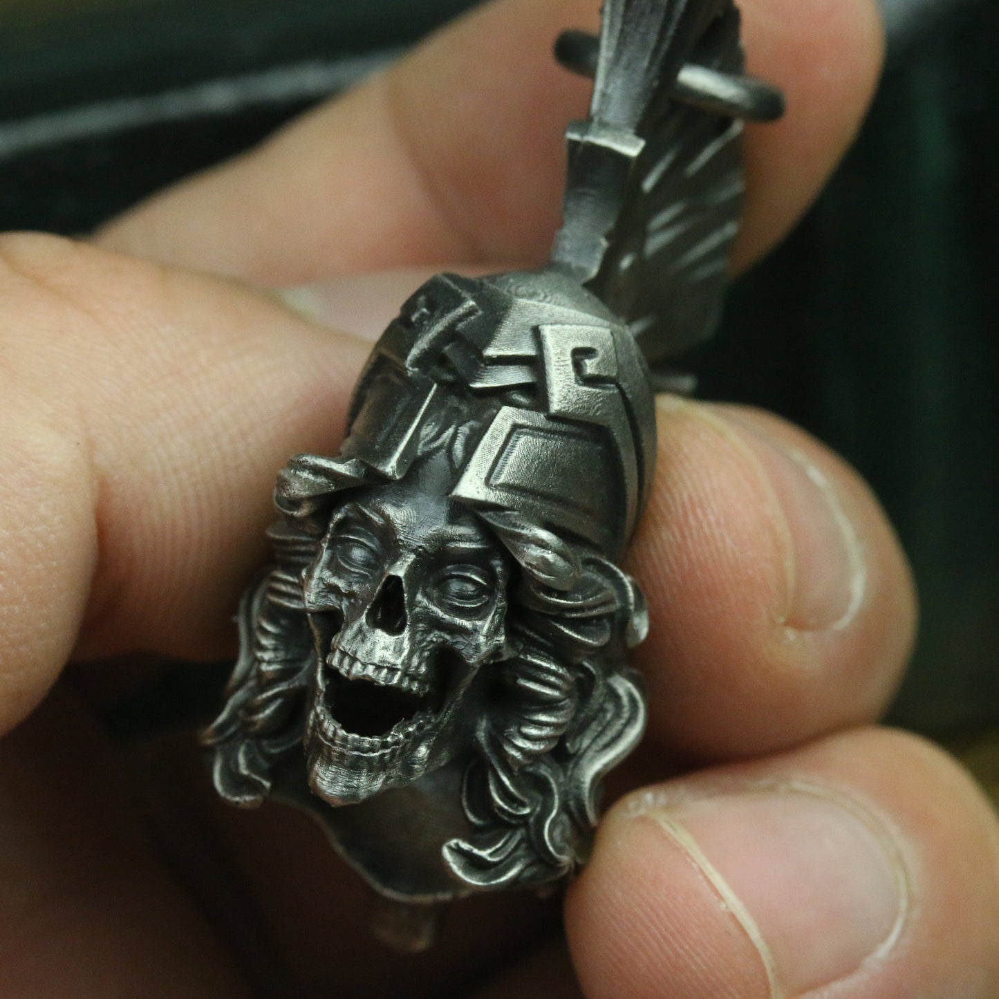 925 Silver Angry Athena Necklace, Greek Goddess Pendant, Roaring Skull Pendant, Roman Mythology Jewelry Brass Handmade Jewelry