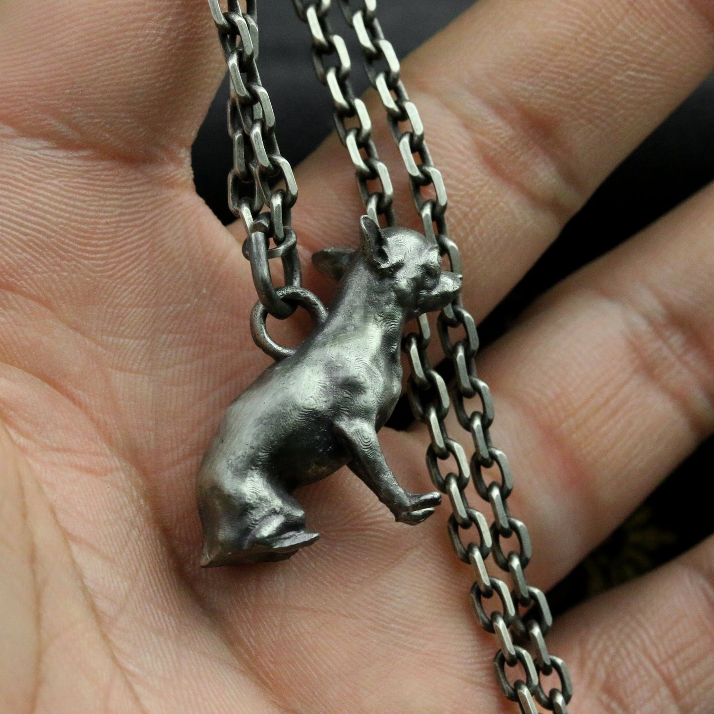 925 Silver Miniature Doberman Pinscher Pendant Brass artisan making jewelry