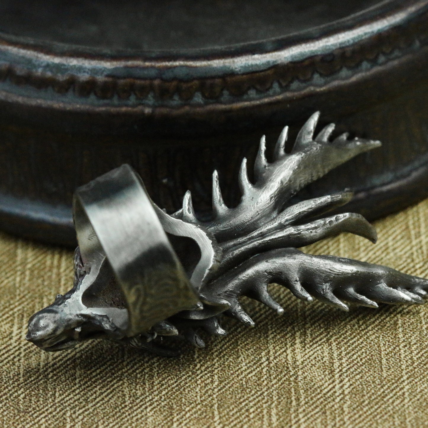 Divine animal unicorn 925 silver ring, dragon's son handmade silver ring, silver animal dragon tribe ring gift - SATANHORN