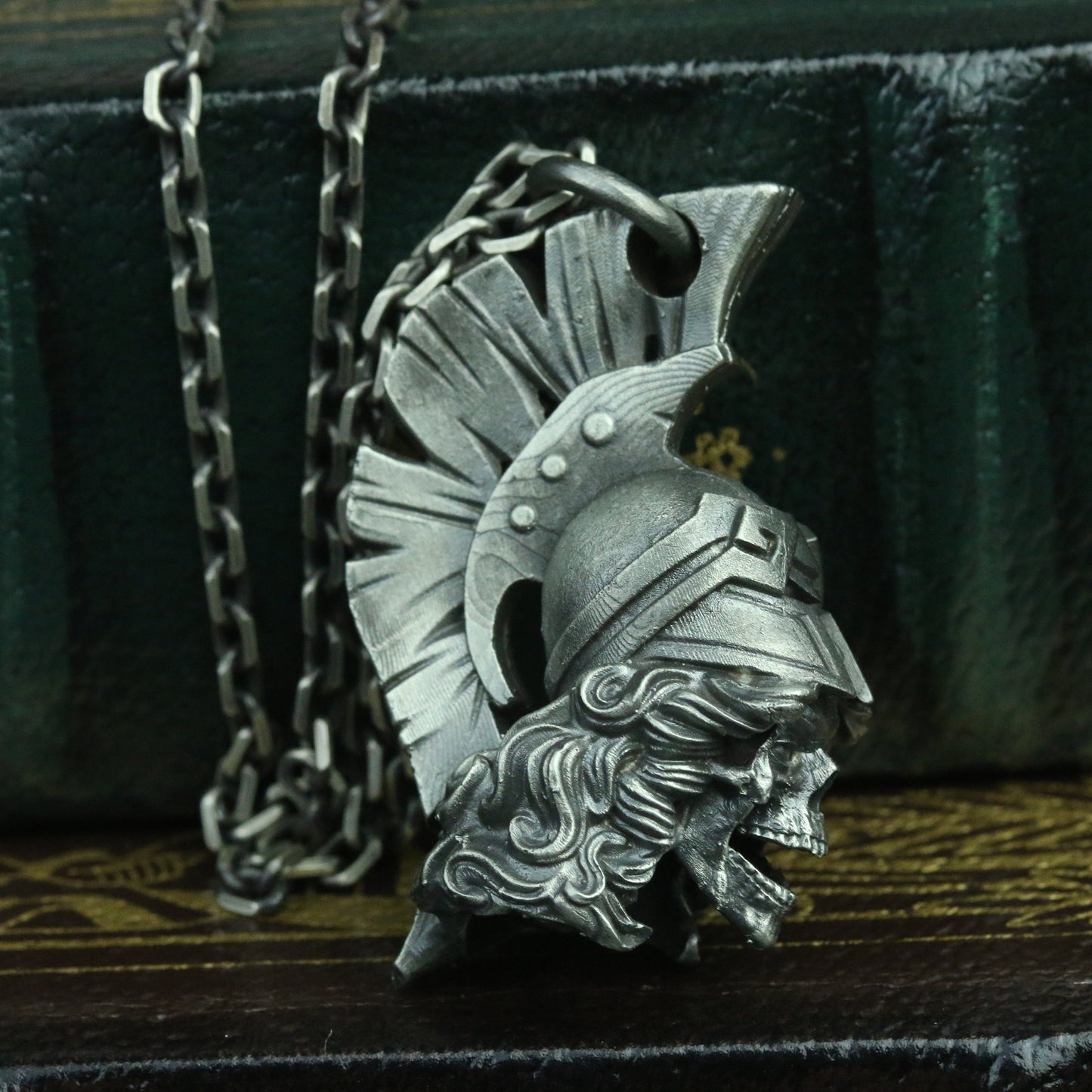 925 Silver Angry Athena Necklace, Greek Goddess Pendant, Roaring Skull Pendant, Roman Mythology Jewelry Brass Handmade Jewelry