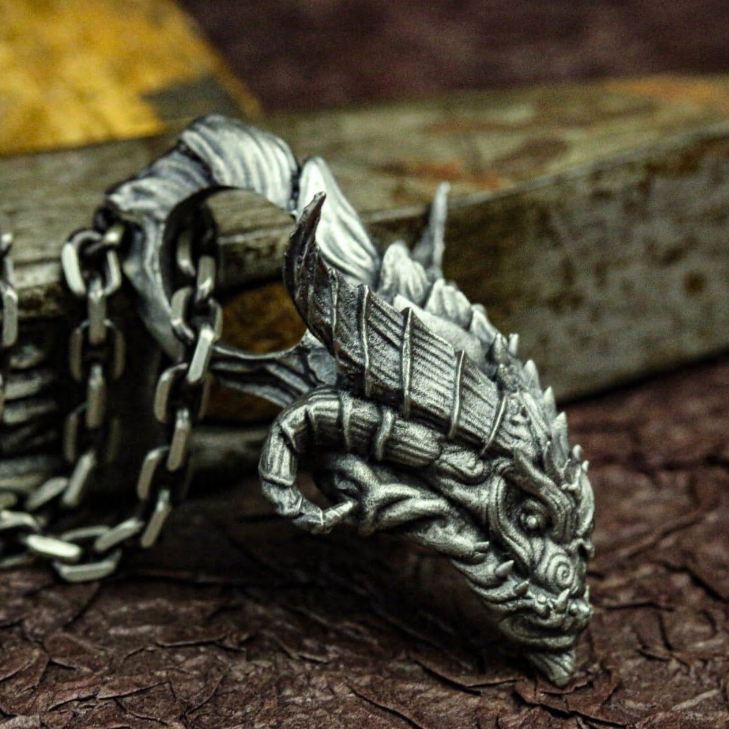Hellish Dragon 925 Silver Pendant Necklace, Skull Dragon Necklace, Animal Pendant, Mythical Pendant, Handmade Silver Dragon Gift
