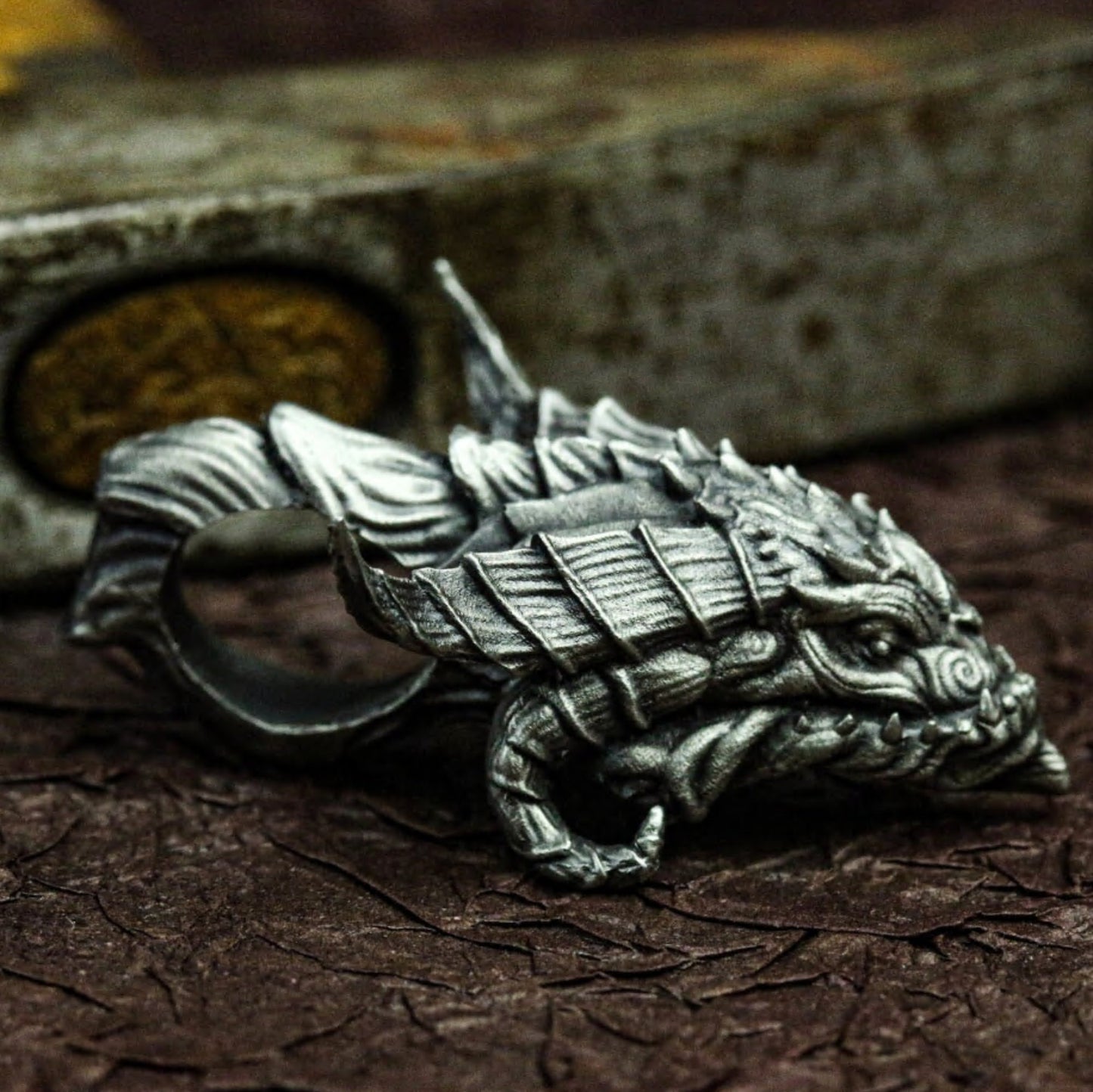 Hellish Dragon 925 Silver Pendant Necklace, Skull Dragon Necklace, Animal Pendant, Mythical Pendant, Handmade Silver Dragon Gift