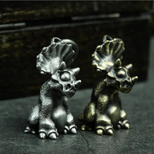 Triceratops 925 Silver Pendant Necklace, Dinosaur Silver Pendant, Dragon Pendant, Handmade Animal Pendant - SATANHORN