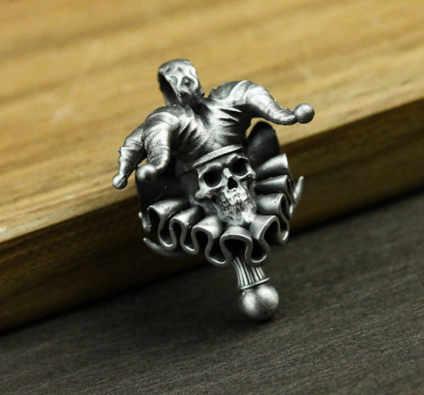Carnival Phantom Skull Necklace - 925 Silver Dark Circus Collectible for Men