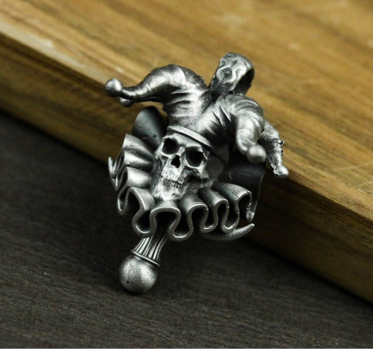 Carnival Phantom Skull Necklace - 925 Silver Dark Circus Collectible for Men