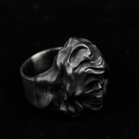 Vintage ring 925 sterling silver ring brass heavy material death ring skull legend gothic domineering unique horror ring
