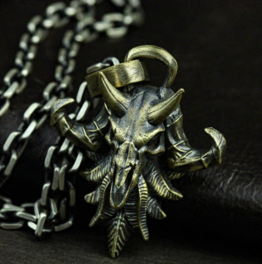 Pan Sheep Head 925 Silver Pendant Necklace, Evil Sheep Head Necklace, Devil Sheep Pendant, Pointed Goat, Gift Necklace