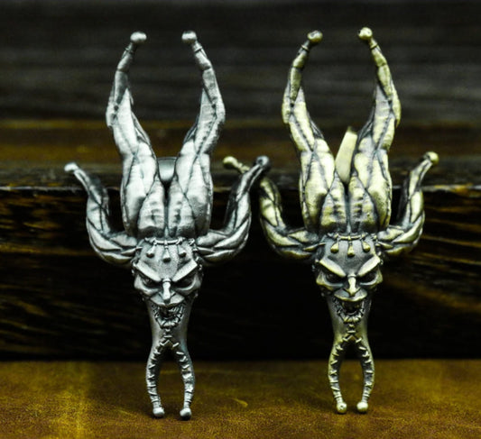 Gothic Jester Pendant - 925 Silver Macabre Style Men's Neckwear