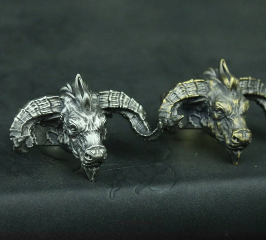 Bison 925 silver ring, bull ring, men's bull ring, bullfighting jewelry, handsome bull - SATANHORN