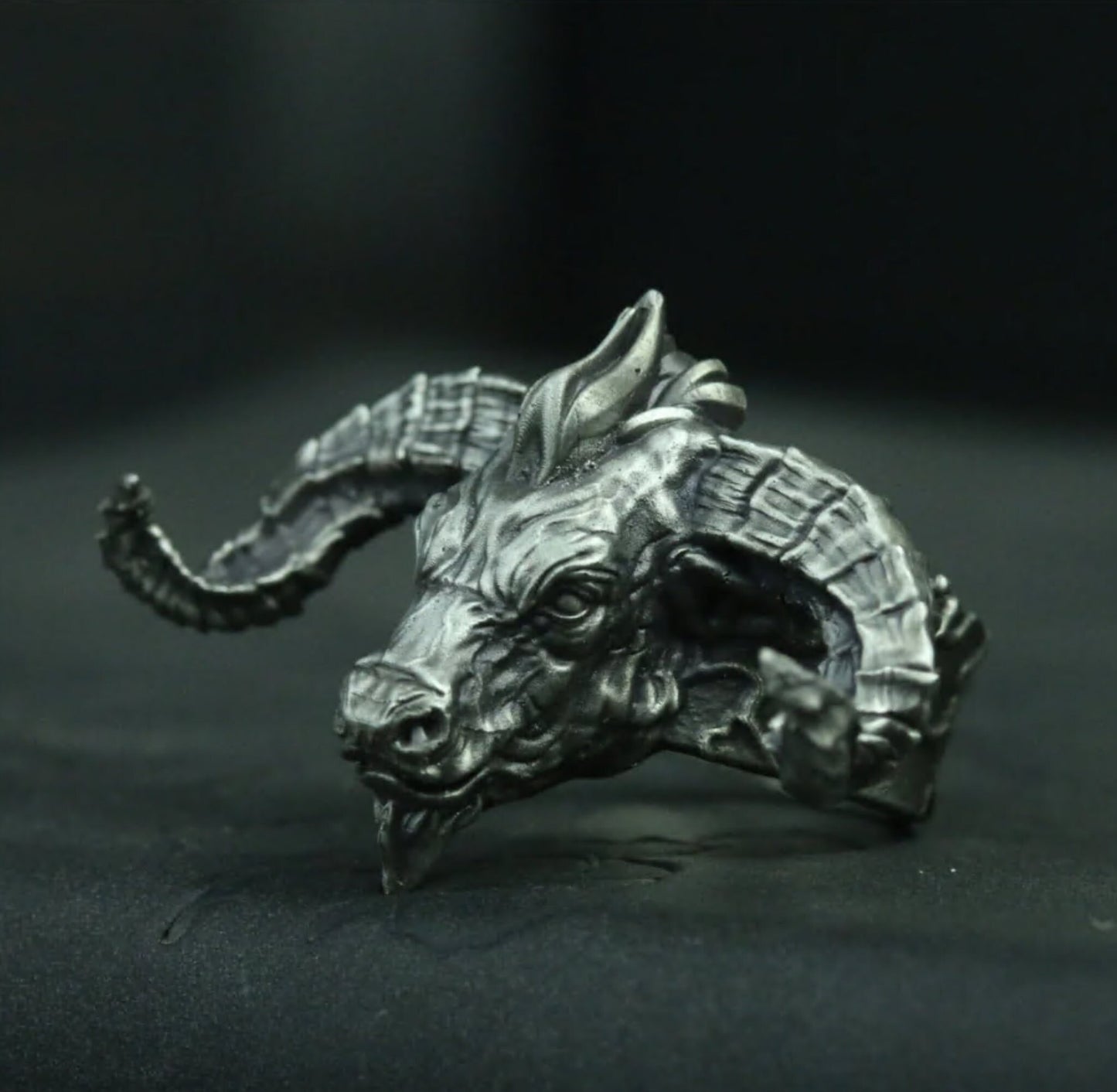 Bison 925 silver ring, bull ring, men's bull ring, bullfighting jewelry, handsome bull