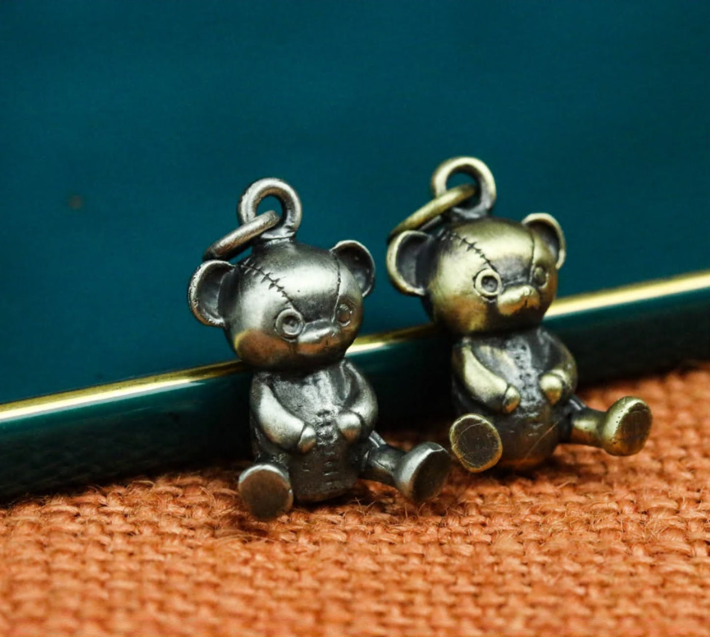 Muppet Bear 925 Silver/Brass Necklace Pendant, Little Bear Silver Necklace, Toy Personality Accessories