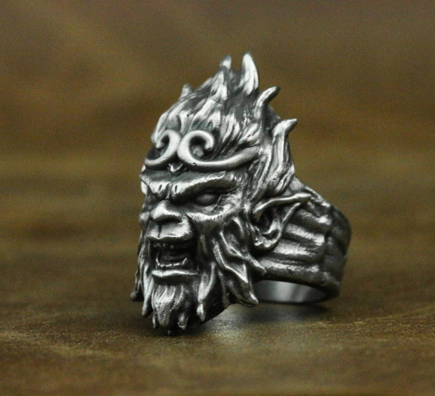 Monkey King 925 Silver Ring, Wukong Ring, Monkey Ring, Men's Ring, Men's Accessories, Animal Rings - SATANHORN