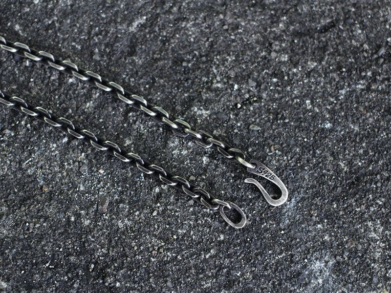 Hook buckle opening adjustable movable personality wild silver necklace collarbone chain sweater chain design cross car flower.